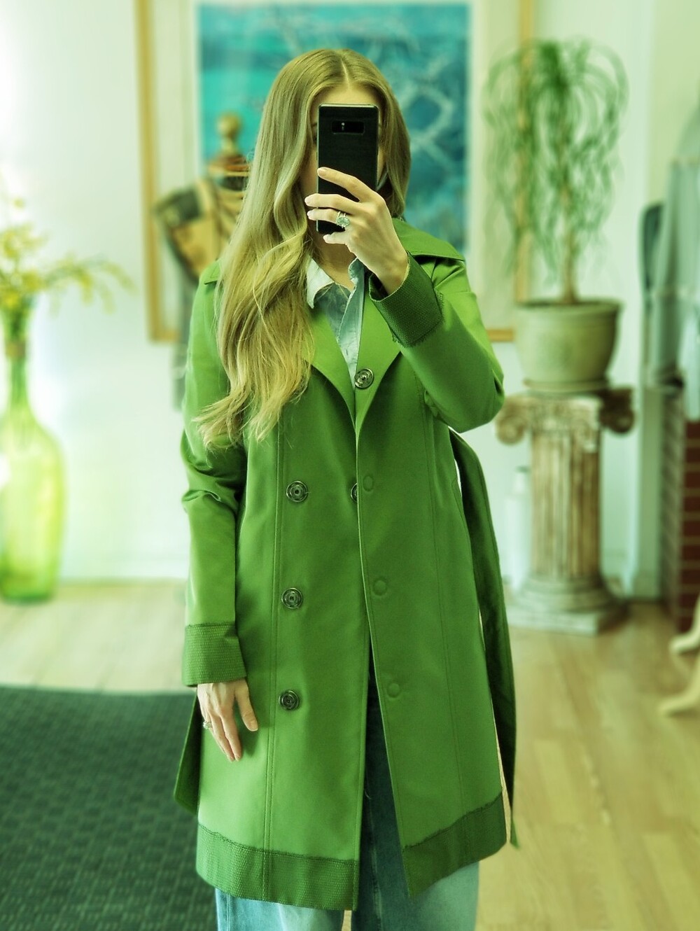 Alessandro Dell'Acqua  Green Trench Coat - Picture 15 of 16